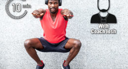 african american sports guy working out with headphones outdoors against wall, athletic man crouches and does physical exercises, copy space, 4 Fitness Challenges Every Man After 40 Should Master. Cover