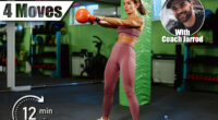 Young woman performing kettlebell swing exercise during cross training at fitness club. 4 Standing Exercises That Burn More Belly Fat Than Running After 45. Cover