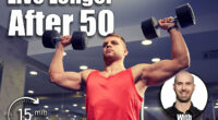 sport, bodybuilding, weightlifting, lifestyle and people concept - young man with dumbbells flexing muscles in gym. 5 Best Exercises for Men Over 50 To Live Longer. Cover