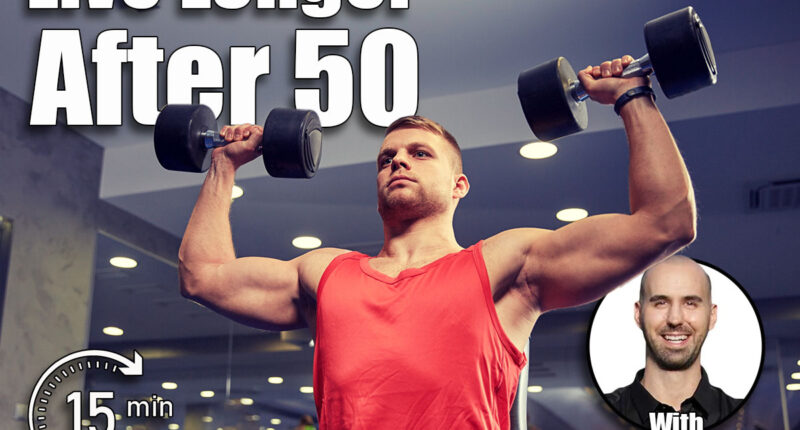 sport, bodybuilding, weightlifting, lifestyle and people concept - young man with dumbbells flexing muscles in gym. 5 Best Exercises for Men Over 50 To Live Longer. Cover