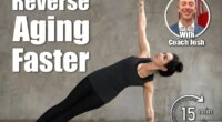 Young woman practicing yoga, doing Vasisthasana exercise, Side Plank pose, working out, wearing sportswear, black pants and top, indoor full length, gray wall in yoga studio. 5 Bodyweight Exercises That Reverse Aging Better Than Supplements After 50. Cover