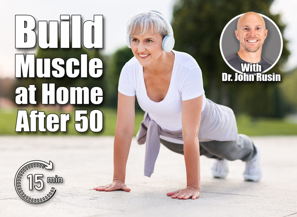 Stay active in retirement. Positive elderly athlete in wireless headphones and casual sportswear training outside in city park, mature active woman doing push ups outdoor in open air. 5 Home Exercises That Build More Muscle Than Gym Workouts After 50. Cover