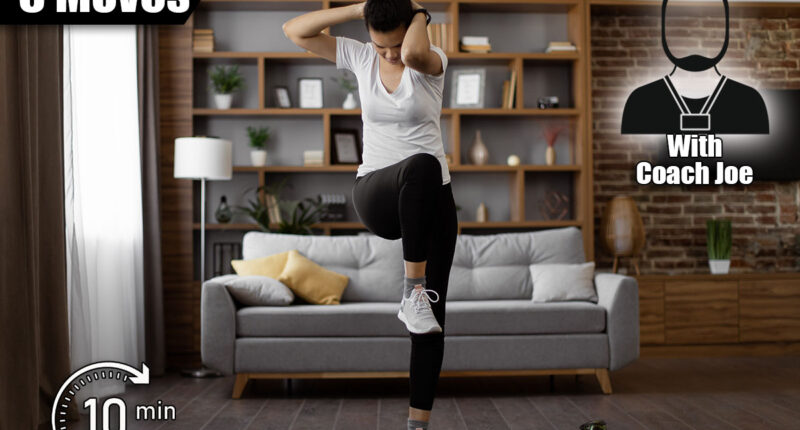 Active young brunette in sport clothes standing on yoga mat and making criss cross crunches exercise. Multiracial healthy woman training abs during domestic workout. 6 Best Standing Exercises To Melt Belly Fat in 30 Days. Cover