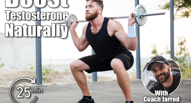 Concentrated bearded sports man doing squatting exercises with barbell outdoors. 6 Exercises That Boost Testosterone Better Than Supplements After 45. Cover