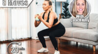 Athletic and sporty senior woman engaging in leg day training session with squat and bodyweight kettle ball at home exercise as concept of healthy fit body lifestyle after retirement. Clout. 8 Best Exercises for Women Over 45 To Live Longer. Cover
