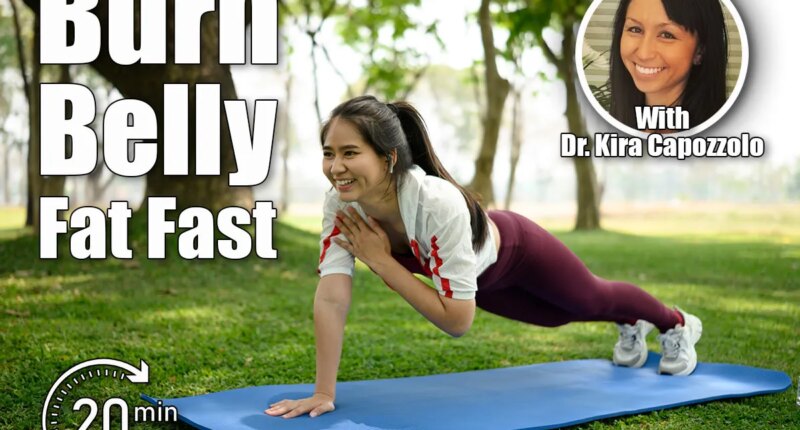 Fit young woman performing a one arm plank on a yoga mat in a sunny park. 8 Bodyweight Moves That Burn Belly Fat Faster Than HIIT After 45. Cover