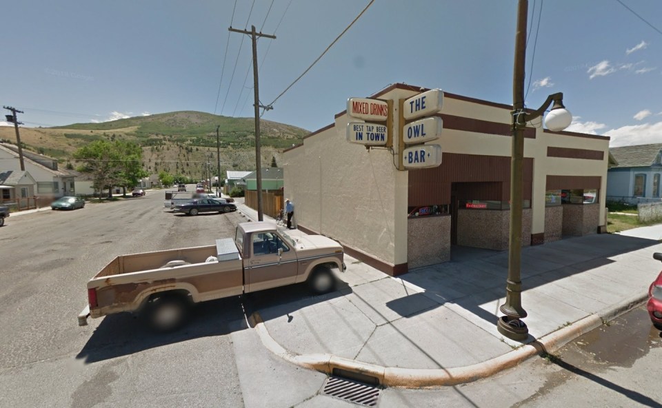 The Owl Bar, street view.