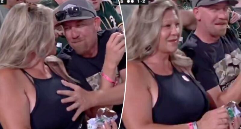 Announcers go silent after sexual act caught on camera during A's-Rangers game
