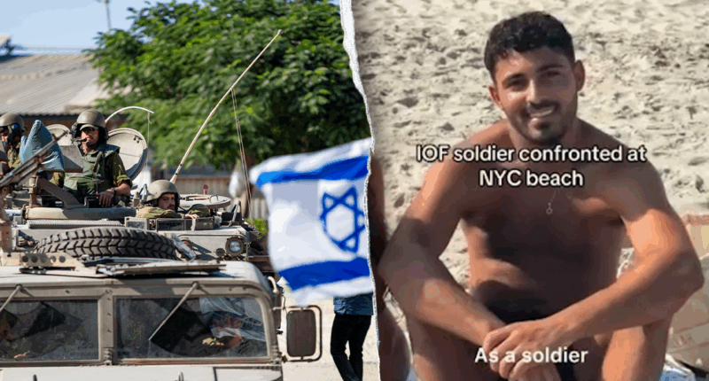 Anti-Israel activist confronts former IDF soldier on New York beach, gets questioned in return