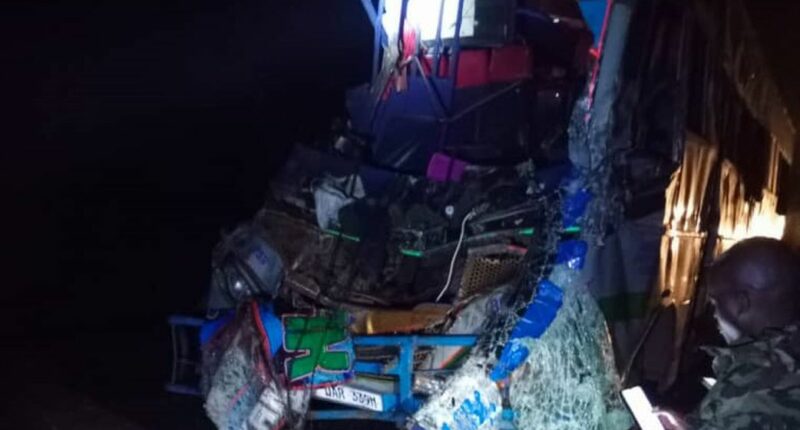 Damaged bus in Uganda.