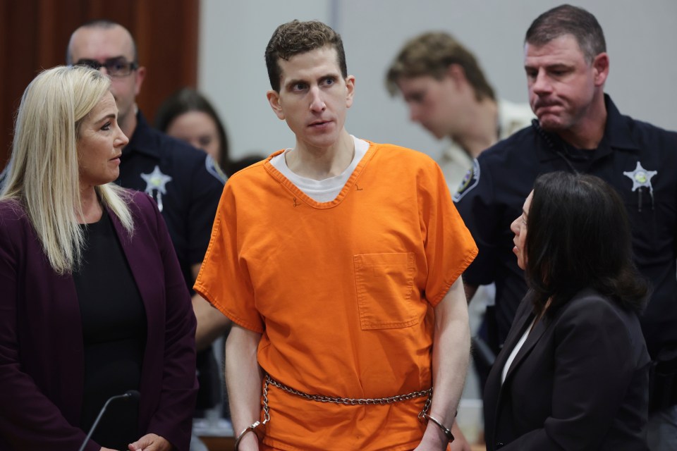 Bryan Kohberger in court during his sentencing hearing.