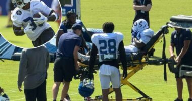 Colts' Salvon Ahmed taken to hospital with severe injury
