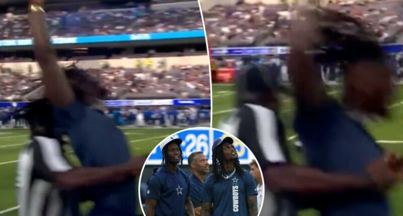 Cowboys star CeeDee Lamb takes big hit from sprinting official while on sideline in preseason opener