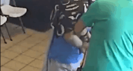 Arrest of a suspect in a hair salon.
