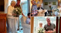 Elderly couple walks down 'aisle' 72 years after they first said 'I do'