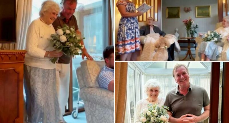 Elderly couple walks down 'aisle' 72 years after they first said 'I do'