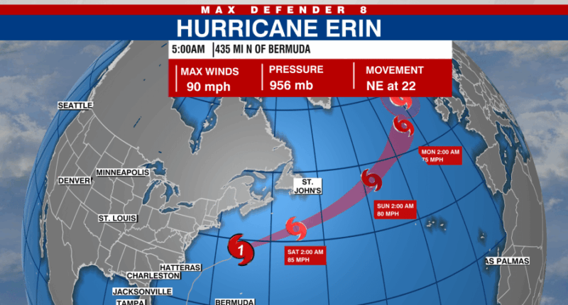 Erin expected to become post-tropical today as NHC monitors 3 systems in Atlantic