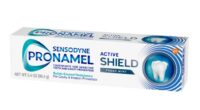 Sensodyne Pronamel Active Shield toothpaste box.