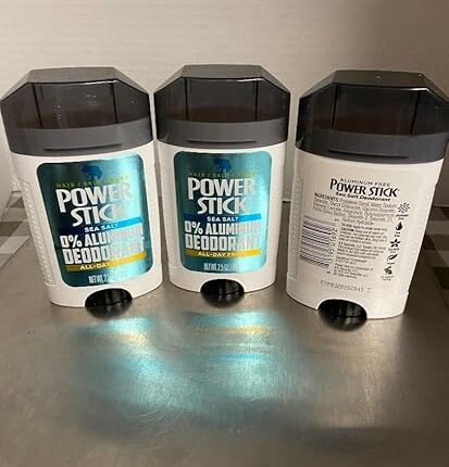 Three Power Stick 0% Aluminum deodorant sticks.