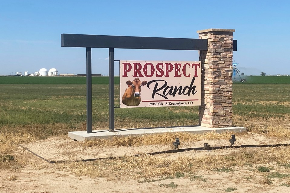 Prospect Ranch sign in Keenesburg, CO.