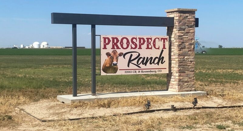 Prospect Ranch sign in Keenesburg, CO.