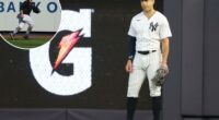 Giancarlo Stanton returns to outfield first time in nearly two years