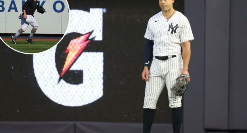 Giancarlo Stanton returns to outfield first time in nearly two years