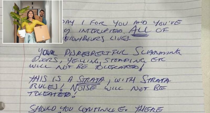 Grim note left on door of couple moving into first home sparks fury