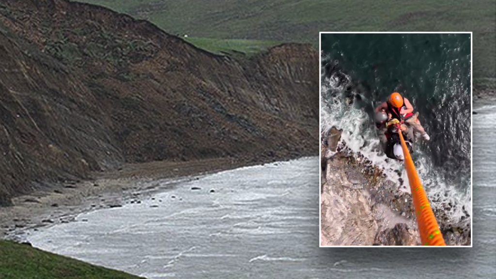 Hikers rescued by helicopter from remote beach after rising tides cut off their only way out