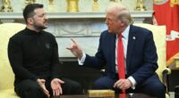 Presidents Trump and Zelensky in a meeting.