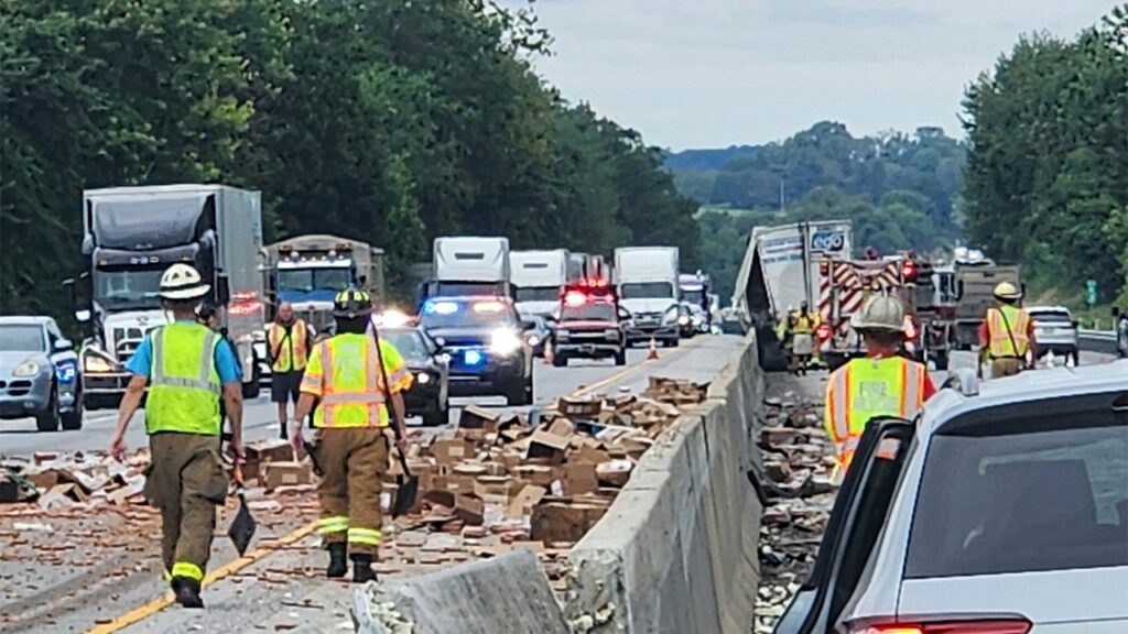 Hot dogs spill across interstate after tractor trailer crash to clog commute for steamed motorists