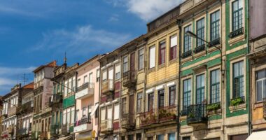 Residential buildings in Porto, Portugal.