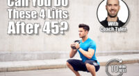 Muscular man doing squats with kettlebell in the city. If You Can Complete These 4 Lifts After 45, You