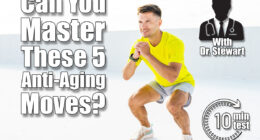 A man in a bright yellow shirt performs a squat exercise outdoors, focused and energized in the sunny open space. If You Can Master These 5 Movements After 45, You
