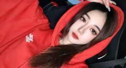 Photo of Irene Gu, a Taiwanese influencer, in a red hoodie.