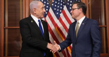 Johnson dines with Netanyahu in landmark visit, highest US official to visit occupied West Bank