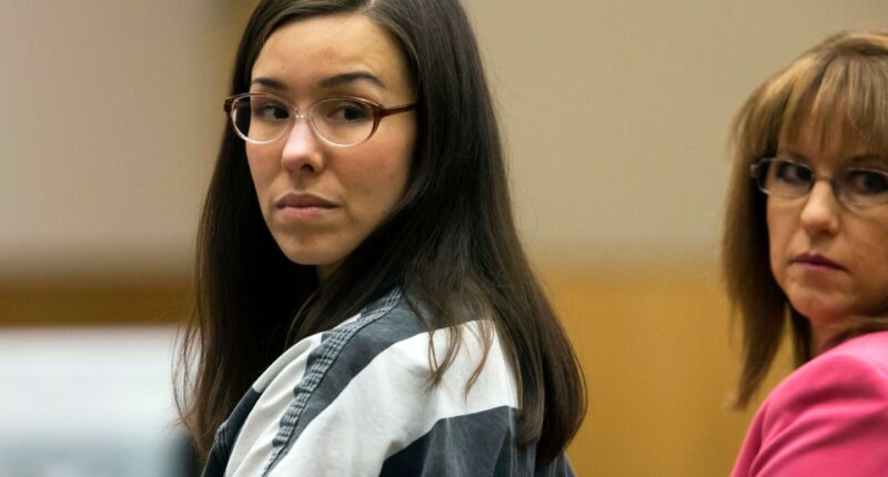 Jodi Arias in prison garb at her sentencing.