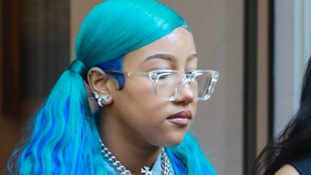 Kim Kardashian's blue-haired daughter North, 12, dons edgy ensemble