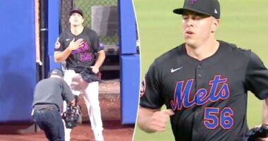 Mets fans get first taste of Ryan Helsely's 'Hell's Bells' walkout