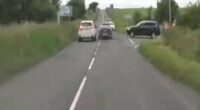 Police pursuit on a country road.