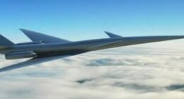 Illustration of China's Comac C949 supersonic jet.