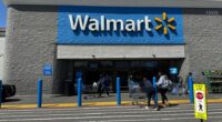 Customers entering a Walmart store.
