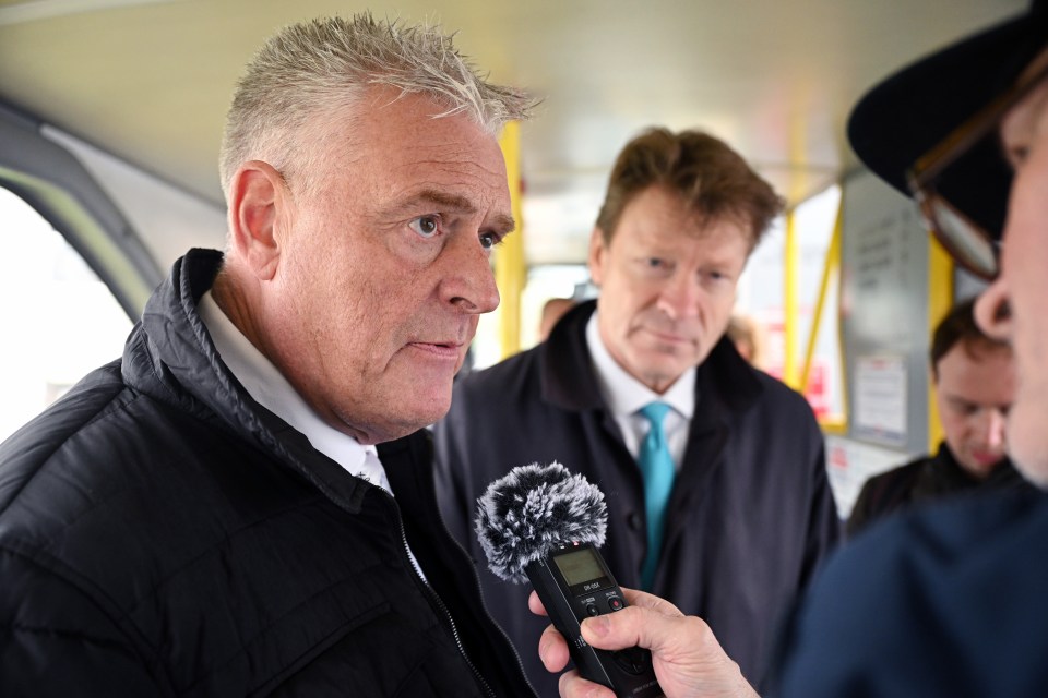 Lee Anderson and Richard Tice of the Reform UK Party giving a media interview.