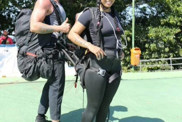 Photo of Luan Calor Cannelas Gomes da Silva and Vanessa do Nascimento Alves before a paragliding accident.