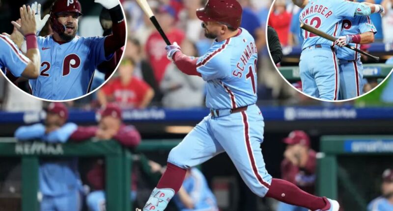 Phillies' Kyle Schwarber ties major league record with four-homer night