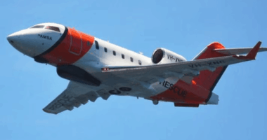 Australian Maritime Safety Authority search aircraft in flight.