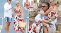Prince William and Harry's cousin Lady Kitty Spencer, 34, spotted with rarely seen husband Michael Lewis, 66, in Saint Tropez