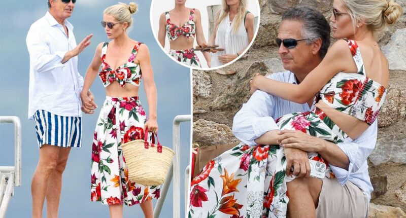 Prince William and Harry's cousin Lady Kitty Spencer, 34, spotted with rarely seen husband Michael Lewis, 66, in Saint Tropez