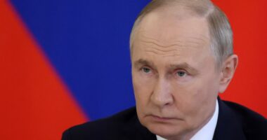 Vladimir Putin at a meeting.
