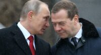Vladimir Putin and Dmitry Medvedev.